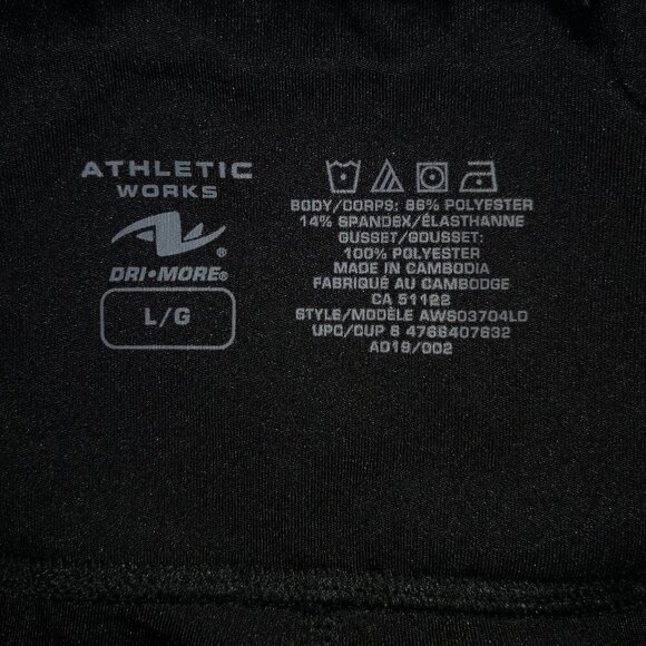 Athletic Works Dri More Ladies Ankle Length Black Leggings - Picture 3 of 5